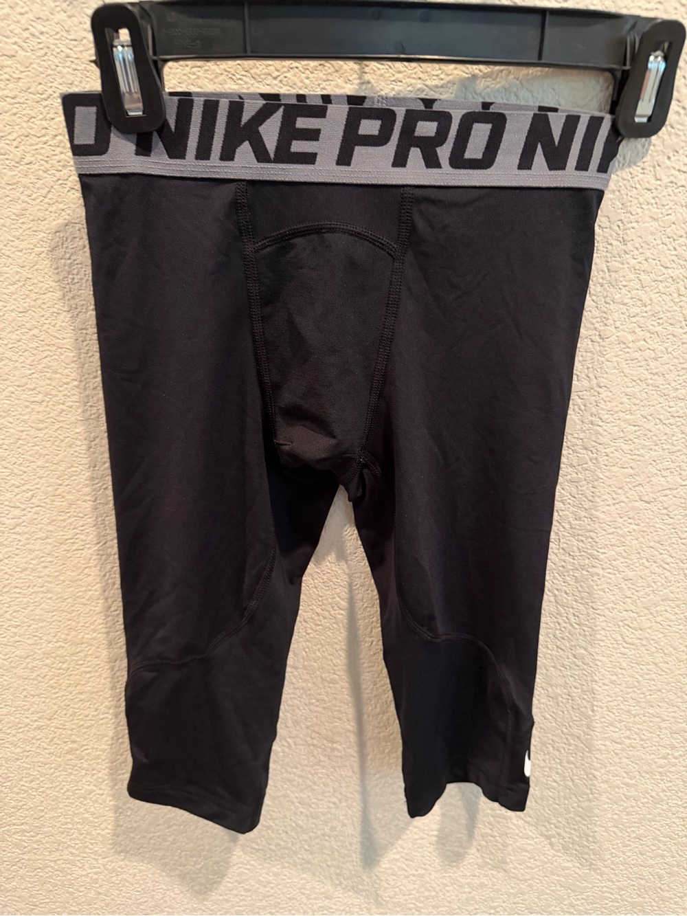 Nike Black with Gray Logo Elastic Waist Compression Tights